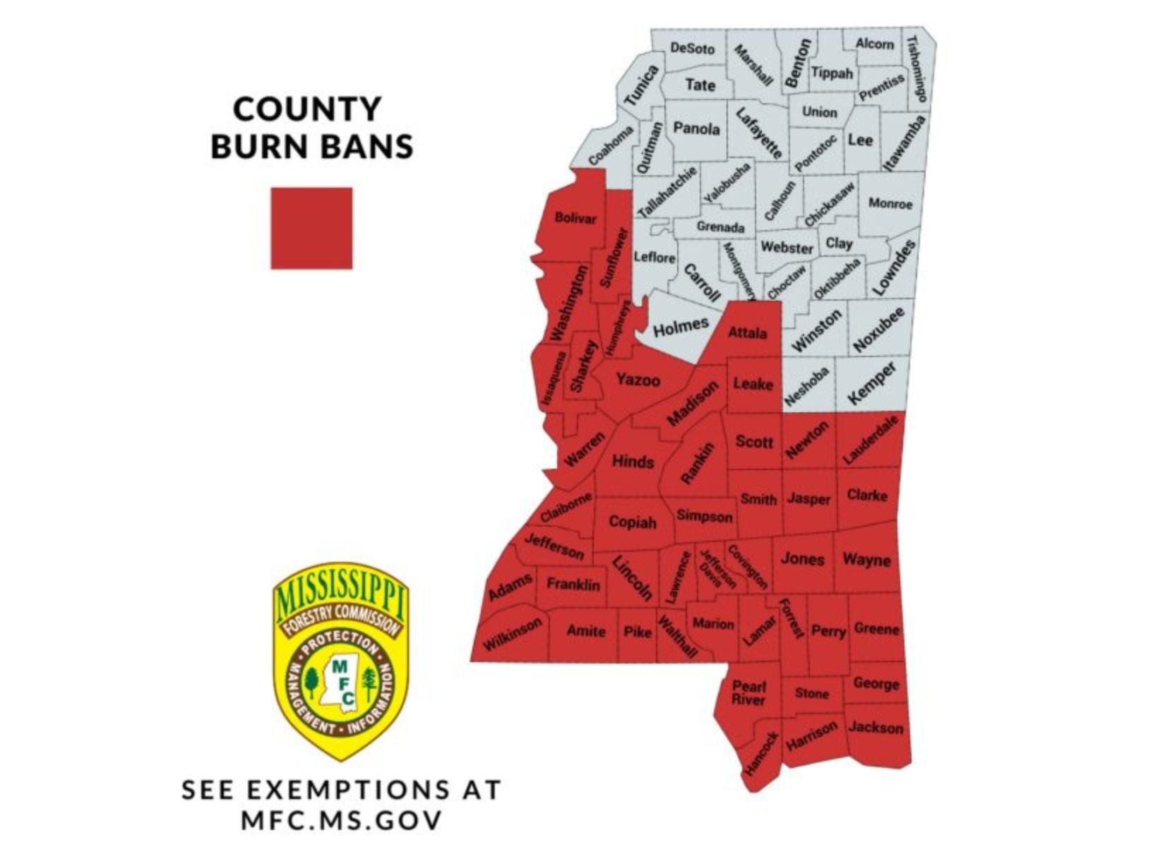 Mississippi Skies Burn bans expand across the Magnolia State. Will