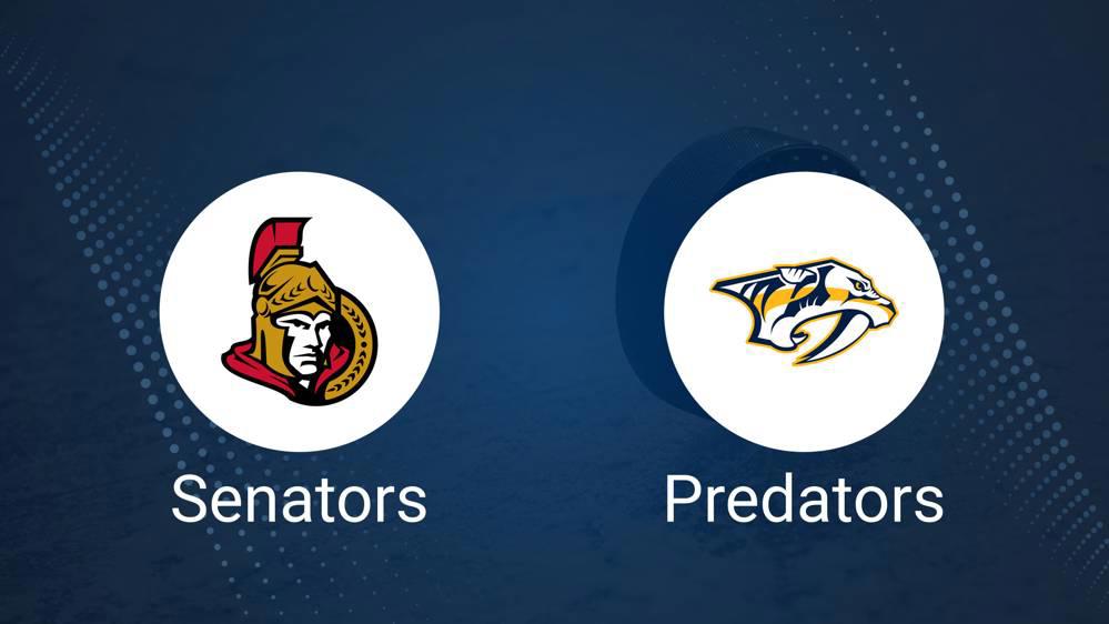 Where to Watch Ottawa Senators vs. Nashville Predators on TV or Streaming Live - December 7